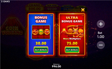 Coin Volcano — schermata acquisto bonus